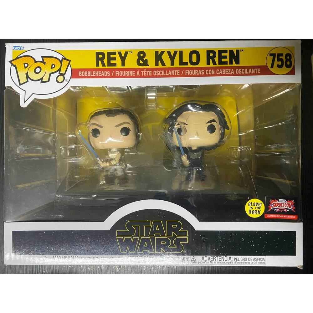 Funko POP! Moments Star Wars Kylo Ren & Rey Figures (Glow In The Dark)